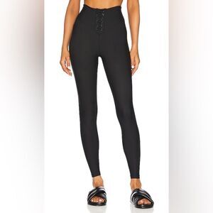 WeWoreWhat Lace Up Leggings Solid Jet Black Size Large NWT